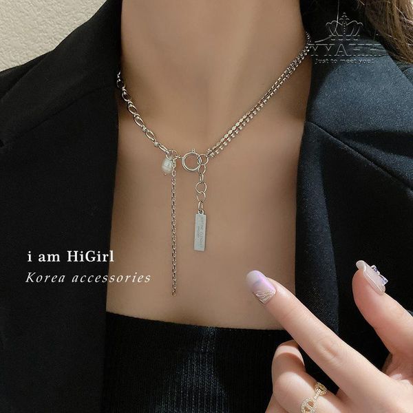 korean pearl pendant necklace, simple and fashionable collarbone chain necklace female temperament necklaces, Silver
korean pearl pendant necklace, simple and fashionable collarbone chain necklace female temperament necklaces, Silver