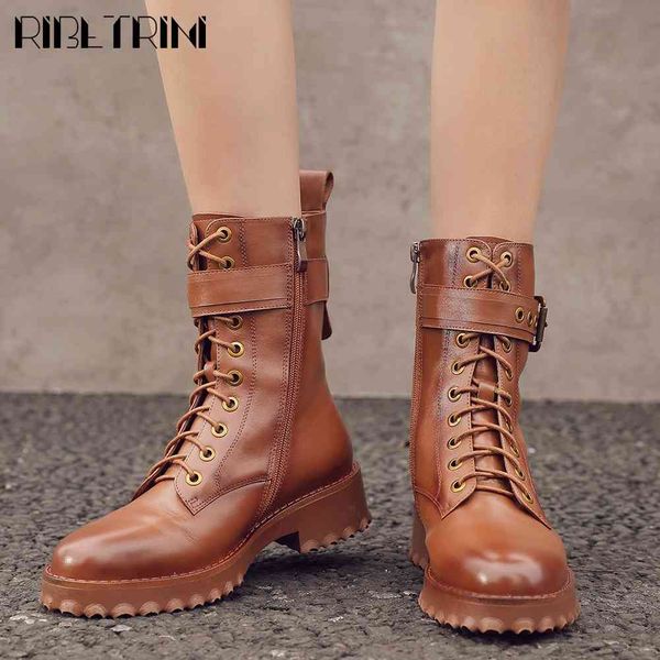 boots genuine leather retro ladies luxury fashion shoes platform buckle lace mid calf women sewing boots, Black
boots genuine leather retro ladies luxury fashion shoes platform buckle lace mid calf women sewing boots, Black