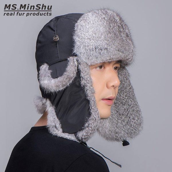 berets ms.minshu natural fur hat winter skiing genuine trapper bomber man women, Blue;gray
berets ms.minshu natural fur hat winter skiing genuine trapper bomber man women, Blue;gray