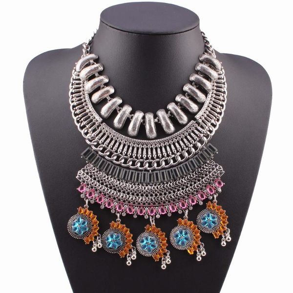 pendant necklaces crystal women chunky statement necklace fashion big chain multi colors vintage alloy metal jewelry wholesale, Silver
pendant necklaces crystal women chunky statement necklace fashion big chain multi colors vintage alloy metal jewelry wholesale, Silver