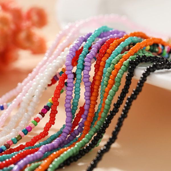 chokers colorful rice bead necklace retro sweater chain for female creative bohemian short women's clavicle chocker jewelry, Golden;silver
chokers colorful rice bead necklace retro sweater chain for female creative bohemian short women's clavicle chocker jewelry, Golden;silver