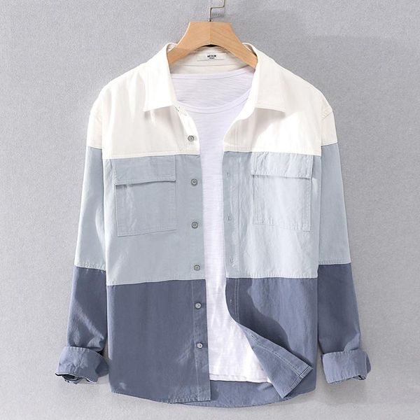 men's casual shirts long sleeve patchwork shirt for men pure cotton blouse male autumn winter man vintage clothing, White;black
men's casual shirts long sleeve patchwork shirt for men pure cotton blouse male autumn winter man vintage clothing, White;black