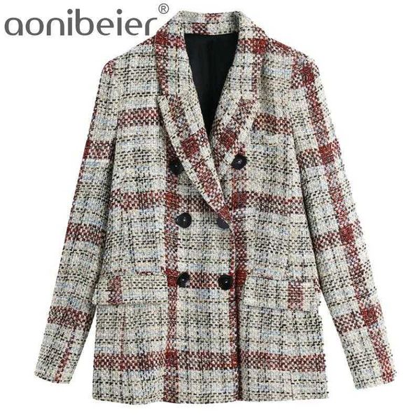 women autumn winter plaid za long thick jackets outwear chic lady stylish double breastd pockets woolen slim coats 210604, Black;brown
women autumn winter plaid za long thick jackets outwear chic lady stylish double breastd pockets woolen slim coats 210604, Black;brown