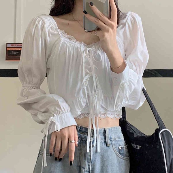 Women's Blouses & Shirts French Vintage Blouse Women Puff Sleeve V-Neck Female Clothing Fashion Korean Style Drawstring Chiffon Y289, White
Women's Blouses & Shirts French Vintage Blouse Women Puff Sleeve V-Neck Female Clothing Fashion Korean Style Drawstring Chiffon Y289, White