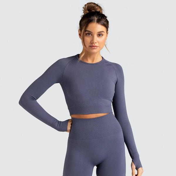 yoga outfit seamless knitted women gym t-shirt fashion solid color fitness crop long sleeve elastic slim breathable sport
yoga outfit seamless knitted women gym t-shirt fashion solid color fitness crop long sleeve elastic slim breathable sport
