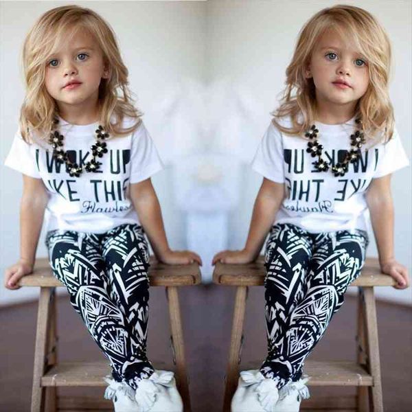 baby girls summer clothing set baby girl stripe i woke up like this letter toddler t-shirt and pants outfits set, White
baby girls summer clothing set baby girl stripe i woke up like this letter toddler t-shirt and pants outfits set, White