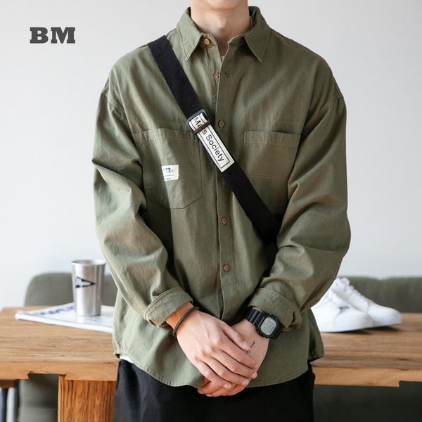 men's casual shirts harajuku loose long sleeve cargo shirt male american streetwear fashion army green coat men clothing, White;black
men's casual shirts harajuku loose long sleeve cargo shirt male american streetwear fashion army green coat men clothing, White;black