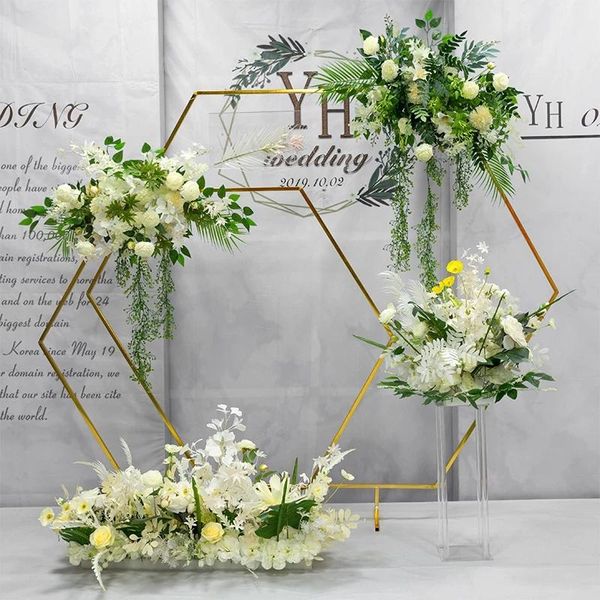 party decoration wedding arch artificial flowers hexagon flower door background frame geometric stand stage
party decoration wedding arch artificial flowers hexagon flower door background frame geometric stand stage
