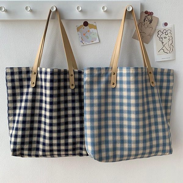 evening bags square plaid canvas bag women's single shoulder japanese korean style large-capacity literature and art students blue
evening bags square plaid canvas bag women's single shoulder japanese korean style large-capacity literature and art students blue