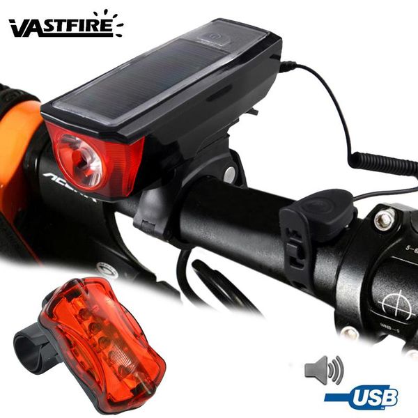 solar panel rechargeable bike light 5 modes 120db bicycle bell horn front headlight with safety back taillight lights
solar panel rechargeable bike light 5 modes 120db bicycle bell horn front headlight with safety back taillight lights