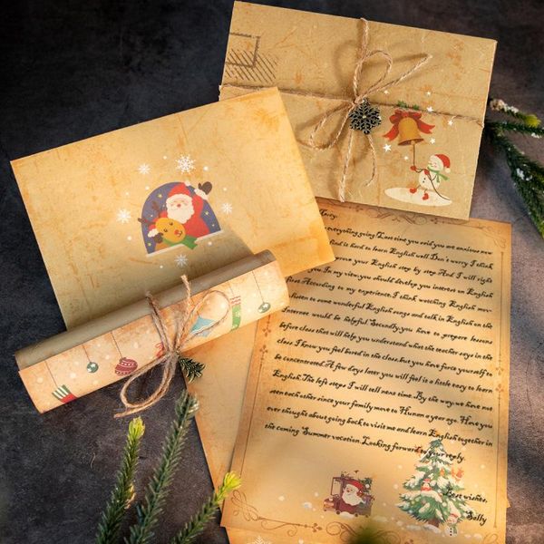 greeting cards 1set vintage christmas kraft letter paper santa claus snowman pad gift envelopes xmas party diy invitation card
greeting cards 1set vintage christmas kraft letter paper santa claus snowman pad gift envelopes xmas party diy invitation card