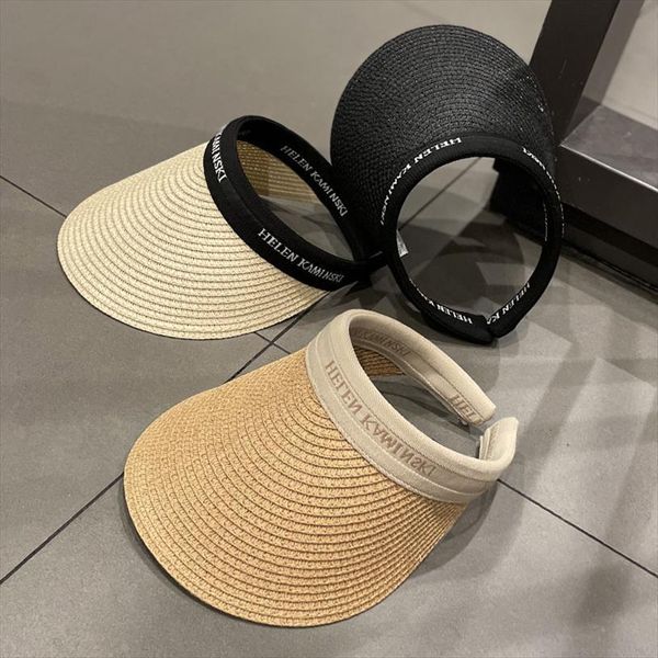 k168 summer straw hat caps women panama raffia woven cap empty sun sunscreen beach visor, Blue;gray
k168 summer straw hat caps women panama raffia woven cap empty sun sunscreen beach visor, Blue;gray