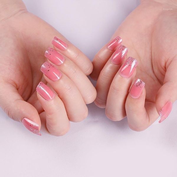 24pcs rose-red glitter powder fake nails patch mid-length square head suitable girl decoration finished products dl1, Red;gold 
24pcs rose-red glitter powder fake nails patch mid-length square head suitable girl decoration finished products dl1, Red;gold