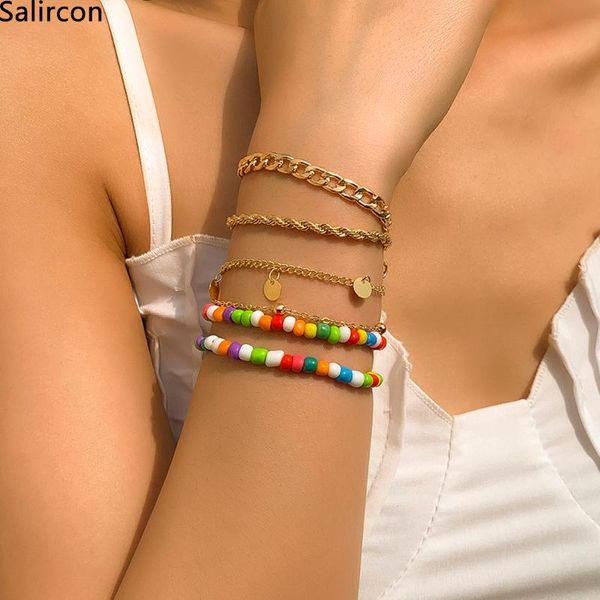 link, chain punk fashion statement multi layer twisted link bracelets for women boho colorful beaded charm bracelet jewelry wedding, Black
link, chain punk fashion statement multi layer twisted link bracelets for women boho colorful beaded charm bracelet jewelry wedding, Black
