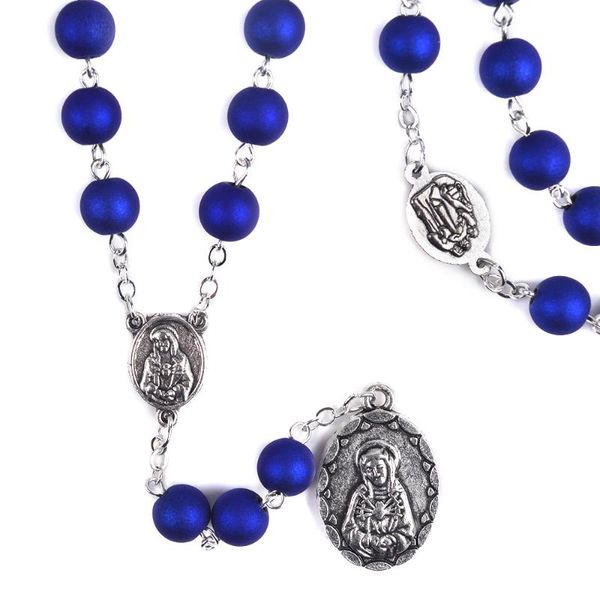 fashion seven sorrows religious blue acrylic gum beads chain rosary necklace chains, Silver
fashion seven sorrows religious blue acrylic gum beads chain rosary necklace chains, Silver