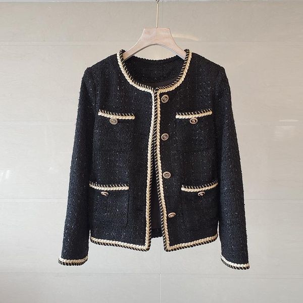 women's jackets runway fall winter black vintage woolen tweed jacket women's luxury sweet coats outerwear female casaco, Black;brown
women's jackets runway fall winter black vintage woolen tweed jacket women's luxury sweet coats outerwear female casaco, Black;brown