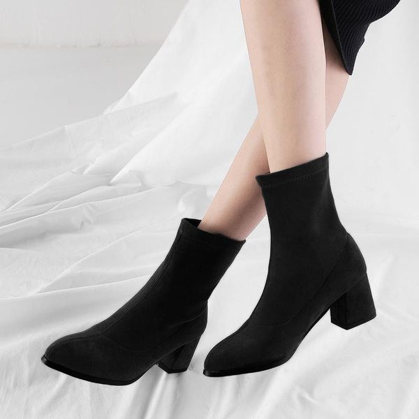 boots 2021 fashion ankle elastic sock chunky high heels stretch women autumn booties pointed toe pump size 34-43, Black
boots 2021 fashion ankle elastic sock chunky high heels stretch women autumn booties pointed toe pump size 34-43, Black
