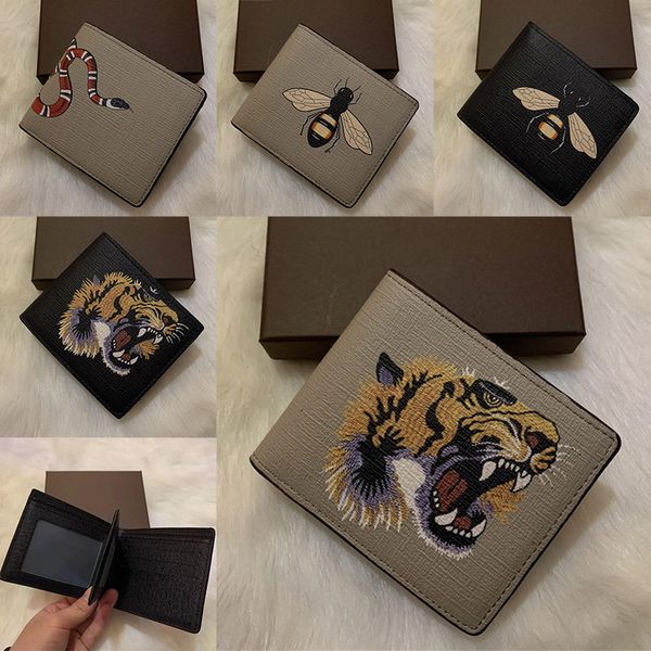 men animal short wallet leather black snake tiger bee wallets women luxury purse card holders with gift box, Red;black
men animal short wallet leather black snake tiger bee wallets women luxury purse card holders with gift box, Red;black