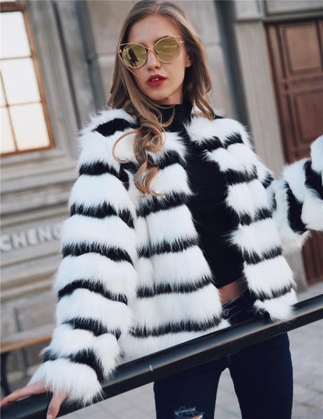 women's fur & faux winter coat large size ladies loose round neck short mixed color, Black
women's fur & faux winter coat large size ladies loose round neck short mixed color, Black