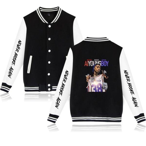 men's hoodies & sweatshirts rap youngboy never broke again baseball uniform jacket women/mens streetwear hip hop long sleeve teenage, Black
men's hoodies & sweatshirts rap youngboy never broke again baseball uniform jacket women/mens streetwear hip hop long sleeve teenage, Black
