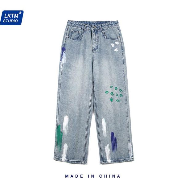 men's jeans autumn winter street paint splash personality contrast color loose straight retro washed pants, Blue
men's jeans autumn winter street paint splash personality contrast color loose straight retro washed pants, Blue