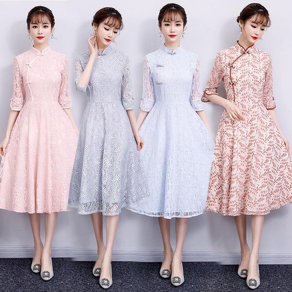 elegant women lace half sleeve mandarin collar a-line cheongsam ladies vintage chinese traditional aodai qipao oversize 4xl ethnic clothing, Red
elegant women lace half sleeve mandarin collar a-line cheongsam ladies vintage chinese traditional aodai qipao oversize 4xl ethnic clothing, Red