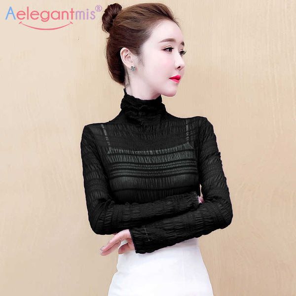 aelegantmis spring fashion mesh chiffon blouse see-through long sleeve women blouses high collar transparent female shirt 210607, White
aelegantmis spring fashion mesh chiffon blouse see-through long sleeve women blouses high collar transparent female shirt 210607, White