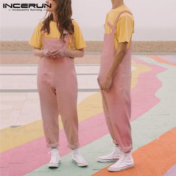 men's pants incerun leisure trend men full cotton solid color suspender overall rompers loose pockets street men&women palysuit jumpsui, Black
men's pants incerun leisure trend men full cotton solid color suspender overall rompers loose pockets street men&women palysuit jumpsui, Black
