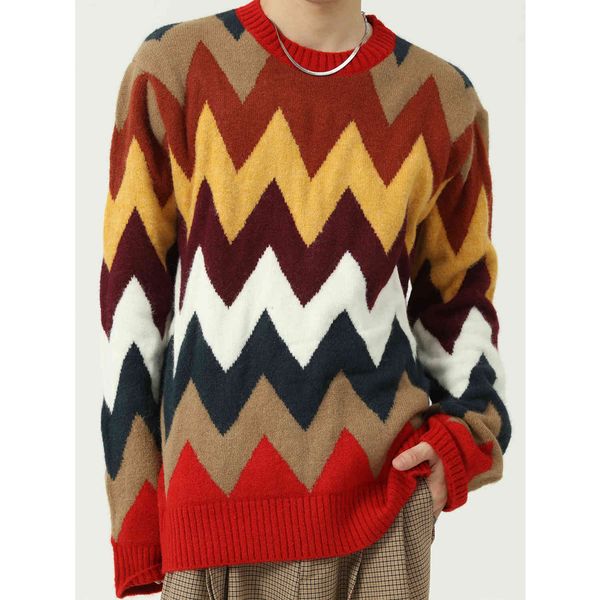 men's sweaters men colors wavy stripes loose casual pullover knitted women oversize vintage fashion couple knitwear male xujr, White;black
men's sweaters men colors wavy stripes loose casual pullover knitted women oversize vintage fashion couple knitwear male xujr, White;black