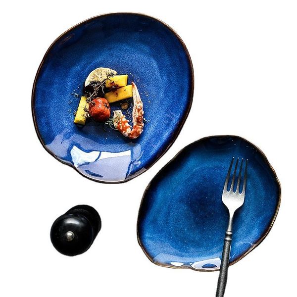 dishes & plates 1pcs household ceramic plate irregular dish tableware series western european blue glaze salad bowl kitchen supply
dishes & plates 1pcs household ceramic plate irregular dish tableware series western european blue glaze salad bowl kitchen supply