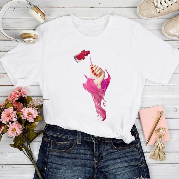 women's t-shirt t-shirts women 2021 cartoon watercolor nail fashion art tshirt spring summer lady print clothes stylish sweet tee, White
women's t-shirt t-shirts women 2021 cartoon watercolor nail fashion art tshirt spring summer lady print clothes stylish sweet tee, White