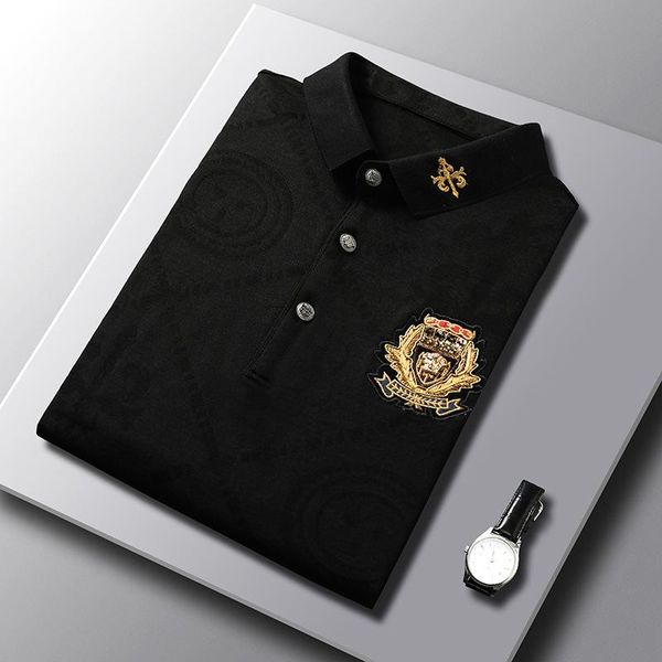 men's polos 2021 man shirt mens casual embroidery men short sleeve high quantity business social formal wear, White;black
men's polos 2021 man shirt mens casual embroidery men short sleeve high quantity business social formal wear, White;black
