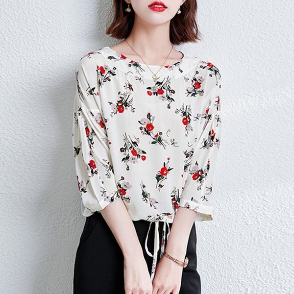 women's blouses & shirts 2021 large size workwear ol soft o-neck chic summer floral loose for womens clothing blusas female, White
women's blouses & shirts 2021 large size workwear ol soft o-neck chic summer floral loose for womens clothing blusas female, White