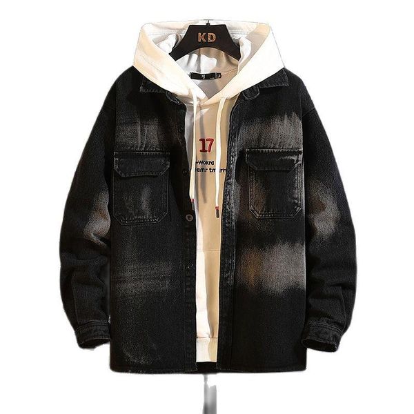 men's jackets men 2021 spring classic cotton denim trucker jacket coat autumn outwear solid color ripped unlined jeans, Black;brown 
men's jackets men 2021 spring classic cotton denim trucker jacket coat autumn outwear solid color ripped unlined jeans, Black;brown