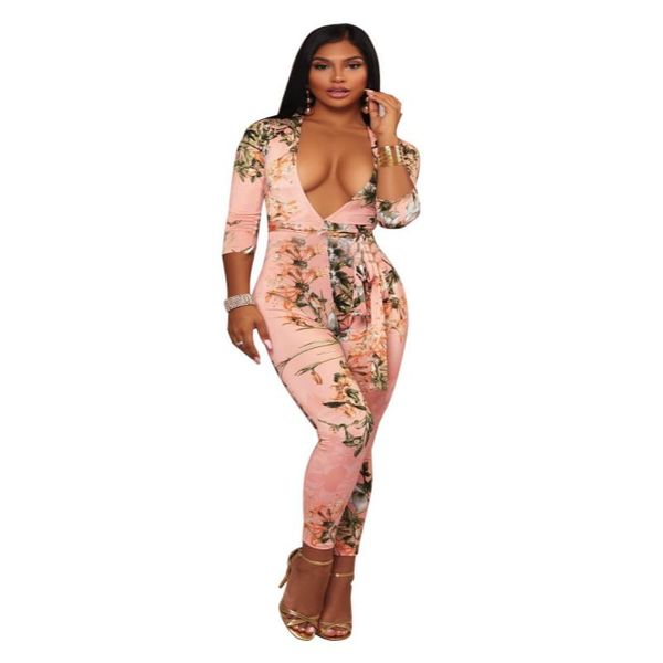 women's jumpsuits & rompers jumpsuit flower print deep v-neck lace up belt long pants skinny bodysuit pink, Black;white
women's jumpsuits & rompers jumpsuit flower print deep v-neck lace up belt long pants skinny bodysuit pink, Black;white