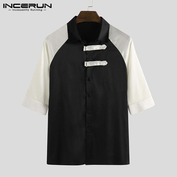 men's casual shirts summer men shirt patchwork half sleeve lapel button chic camisa korean 2021 streetwear vintage incerun s-5xl 7, White;black
men's casual shirts summer men shirt patchwork half sleeve lapel button chic camisa korean 2021 streetwear vintage incerun s-5xl 7, White;black