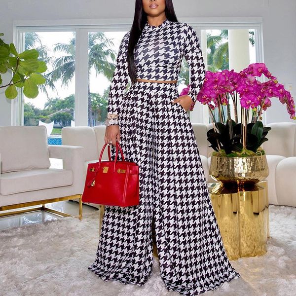 women's two piece pants autumn fashion women elegant suits plaid print long sleeve o neck crop & wide leg set, White
women's two piece pants autumn fashion women elegant suits plaid print long sleeve o neck crop & wide leg set, White