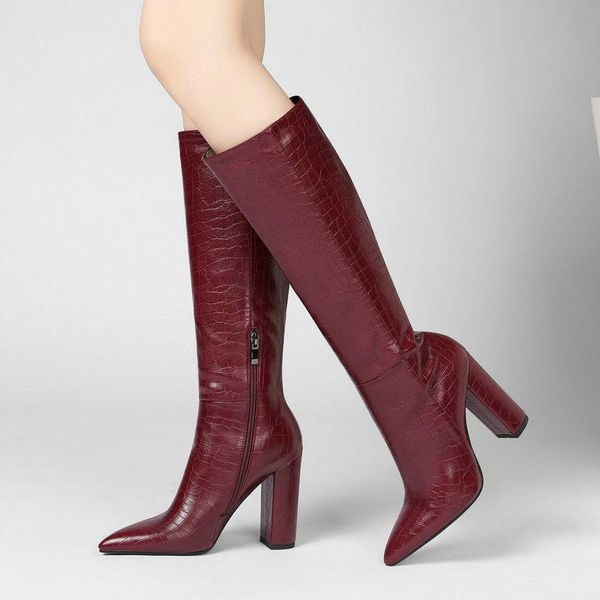 boots brand faux leather pointed toe knee woman fashion block heel high winter long women black beige burgundy shoes
boots brand faux leather pointed toe knee woman fashion block heel high winter long women black beige burgundy shoes