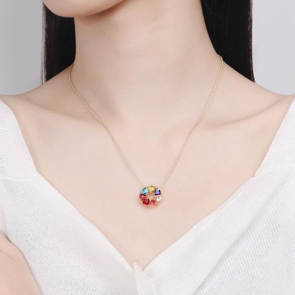 charming colorful cubic zirconia round pendant necklace clavicle necklaces jewelry gifts for women teen girls, Silver
charming colorful cubic zirconia round pendant necklace clavicle necklaces jewelry gifts for women teen girls, Silver