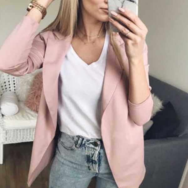 fashion women casual suit coat business blazer long sleeve jacket outwear ladies black pink slim nice pops women's suits & blazers, White;black
fashion women casual suit coat business blazer long sleeve jacket outwear ladies black pink slim nice pops women's suits & blazers, White;black