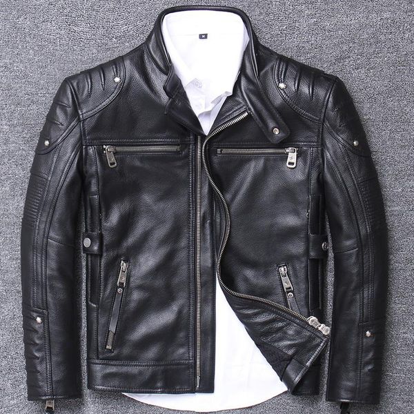 men's leather & faux european male heavy motorcycle locomotive serve genuine clothing head layer cowhide street vintage, Black
men's leather & faux european male heavy motorcycle locomotive serve genuine clothing head layer cowhide street vintage, Black
