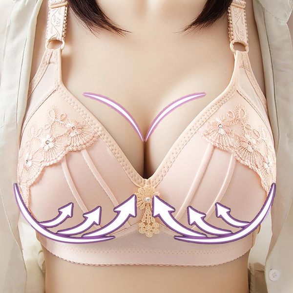 flower wireless push up bra big cup for breasted women fat full coverage thin wire back closure plaid soft #30 bras, Red;black
flower wireless push up bra big cup for breasted women fat full coverage thin wire back closure plaid soft #30 bras, Red;black
