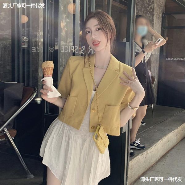 women's suits & blazers thin short sleeve suit coat for summer 2021 korean version wanghong fried street casual top, White;black
women's suits & blazers thin short sleeve suit coat for summer 2021 korean version wanghong fried street casual top, White;black