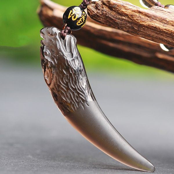 natural ice obsidian wolf tooth jade pendant necklace chinese carved charm jewelry fashion amulet accessories for men women gift, Silver
natural ice obsidian wolf tooth jade pendant necklace chinese carved charm jewelry fashion amulet accessories for men women gift, Silver