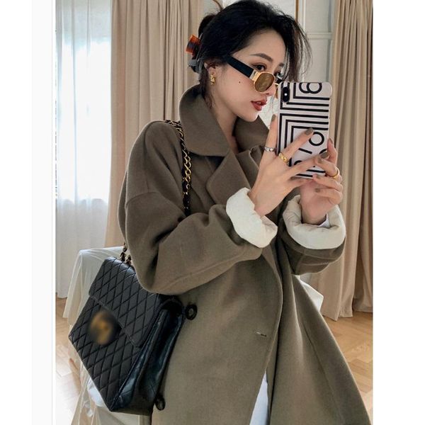 women's wool & blends long wide-waisted woolen winter coats casual double breasted coat and jacket solid elegant women 2021, Black
women's wool & blends long wide-waisted woolen winter coats casual double breasted coat and jacket solid elegant women 2021, Black