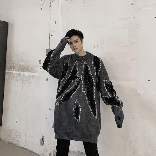 men's sweaters geometric pattern knitted men high street korean oversize fashion mens streetwear hip hop lovers, White;black
men's sweaters geometric pattern knitted men high street korean oversize fashion mens streetwear hip hop lovers, White;black