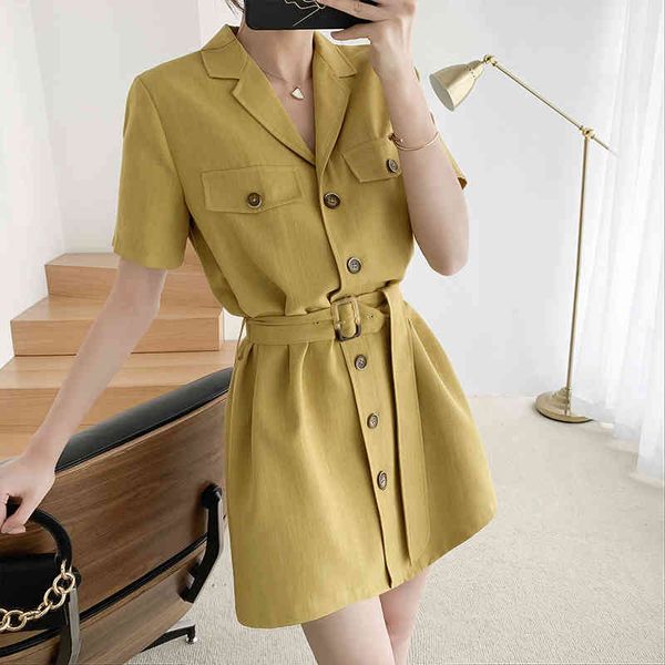 summer women vintage casual short dress sleeve button student fashion slim 210514, Black;gray
summer women vintage casual short dress sleeve button student fashion slim 210514, Black;gray