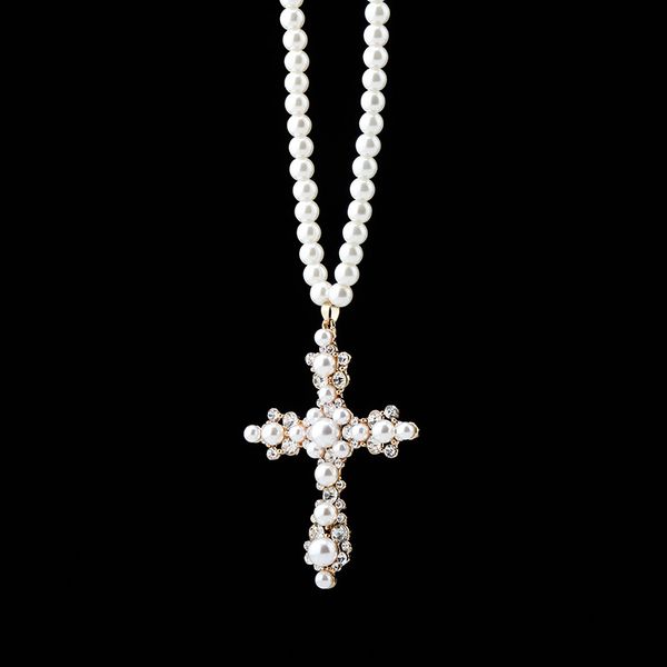 hip hop necklaces luxury bling zircon white pearl necklaces fashion elegant cross pendant necklaces for women, Silver
hip hop necklaces luxury bling zircon white pearl necklaces fashion elegant cross pendant necklaces for women, Silver