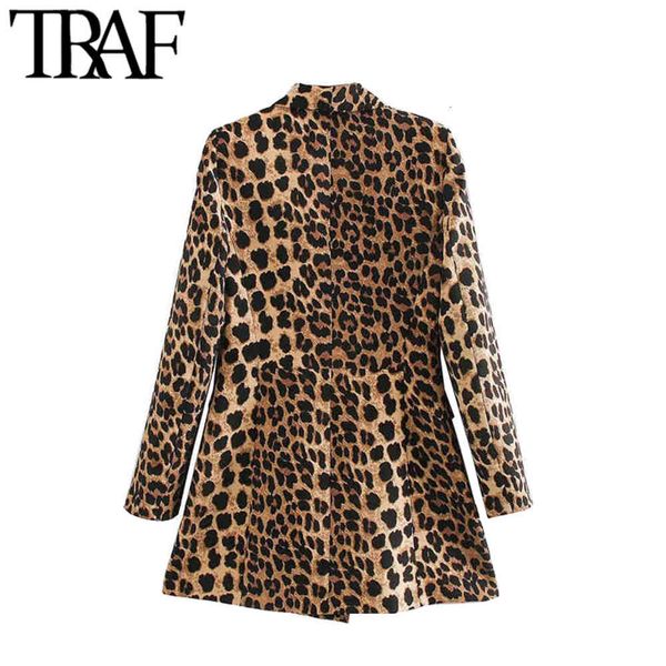 traf women vintage fashion double breasted leopard blazer coat long sleeve animal pattern female outerwear chic 201012, White;black
traf women vintage fashion double breasted leopard blazer coat long sleeve animal pattern female outerwear chic 201012, White;black