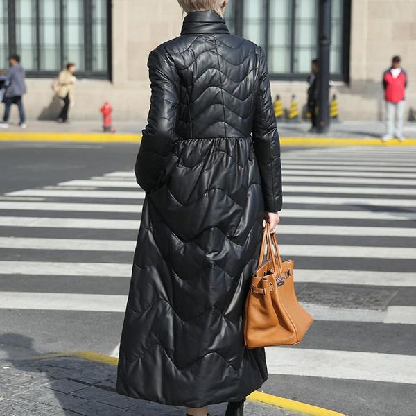 women's leather & faux winter sheepskin genuine duck down coat women korean long jacket chaqueta mujer ggs29d00942yy924, Black
women's leather & faux winter sheepskin genuine duck down coat women korean long jacket chaqueta mujer ggs29d00942yy924, Black